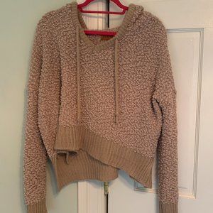 Beige hooded cozy sweatshirt